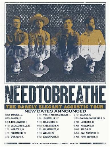 NEEDTOBREATHE concert tour poster 2027